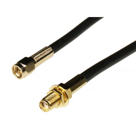 Adapter SMA female til SMA male m/20 cm RG-58 kabel