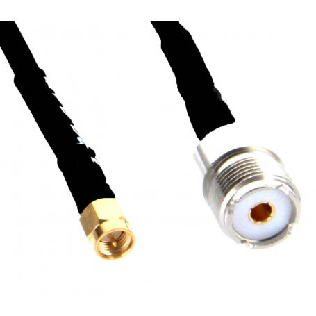 Adapter SMA male til UHF female m/20 cm RG-58 cm kabel