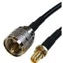 Adapter SMA female til UHF male m/20 cm RG-58 kabel