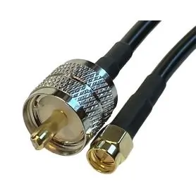Adapter SMA male til UHF male med 20 cm RG-58 kabel