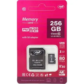 PNI 256GB microSD Kort – Class 10, UHS-I, U3, V30