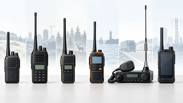 Forskellige typer kommunikationsradioer til forskellige anvendelser