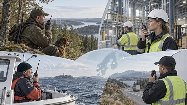 Kommunikationsradioer anvendt til jagt, industri, maritim kommunikation og logistik
